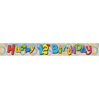Happy 12th Birthday Holographic Foil Banner - 3.65m*