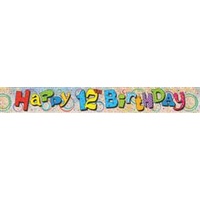 Happy 12th Birthday Holographic Foil Banner - 3.65m