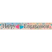 Happy Engagement Holographic Foil Banner - 3.65m