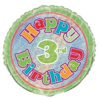 Happy 3rd Birthday Foil Balloon (45 cm)