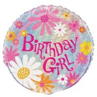 18" Birthday Girl Prismatic Foil Balloon