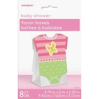 Baby Shower Pink Onesie Favor Boxes - Pk 8