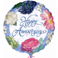 18" Garden Bouquet Anniv Foil-Pk