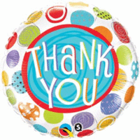 "Thank You" Colourful Dots Foil Balloon (45cm)*