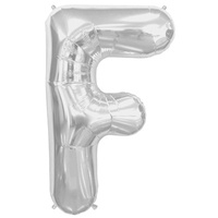 34" Letter F Silver Foil Balloon