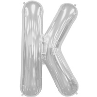 34" Letter K Silver Foil Balloon
