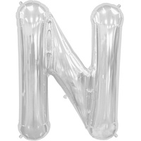 34" Letter N Silver Foil Balloon