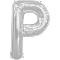 34" Letter P Silver Foil Balloon