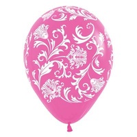 12" All Around Pink Damask - Pk 50