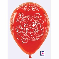 Red with White Filigree - Pk 50