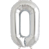 Number 0 Silver Foil Balloon (86cm)
