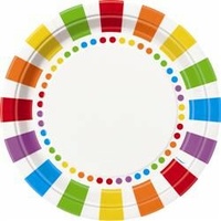 Rainbow Birthday 9" Plates - Pk 8