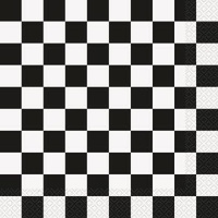 Black & White Check Dinner Napkins - Pk 16*
