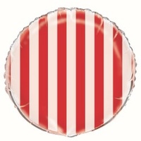 Red Stripes 18" Foil Balloon