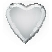Silver Heart 18" Foil Balloon