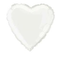 White Heart 18" Foil Balloon