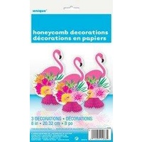Honeycomb flamingo decorations - 20cm. 