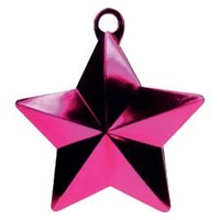 Star balloon weight in metallic hot pink. 