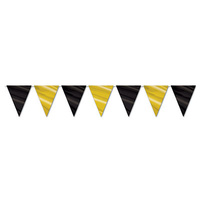 Black and Gold Pennant Banner