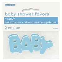 Blue "Baby" Cake Toppers - Pk 2*