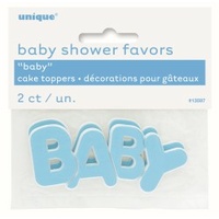 Blue "Baby" Cake Toppers - Pk 2