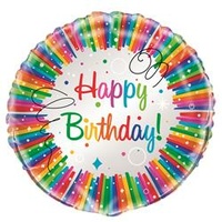 18" Happy Birthday Rainbow Foil Balloon