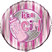 It's a Girl 18" Foil Balloon with Bottle Picture
