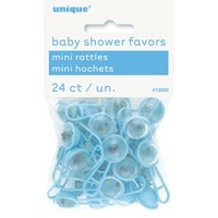 Mini Blue Baby Rattles - Pk 24