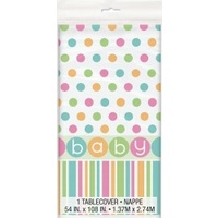 Pastel Dots Baby Shower Rectangle Plastic Tablecover*