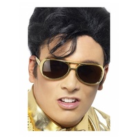 Elvis Lives Gold Sunglasses