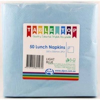 Light Blue Lunch Napkins (33cm) - Pk 50