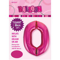 #0 Hot Pink 34" Foil Balloon