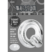 Letter Q Silver 34" Foil Balloon