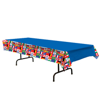 World Flags Rectangle Plastic Tablecover (1.37m x 2.74m)