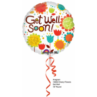 Cheery Flowers Get Well Soon Foil Balloon.