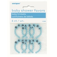 6 Mini Blue Teething Rings*