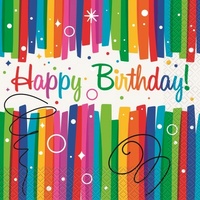 Rainbow Ribbons Lunch Napkins pack of 16