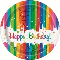 Rainbow Ribbons Dinner Plates - pack of 8