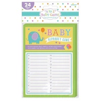 "A-Z" Baby Shower Game - Pk 24