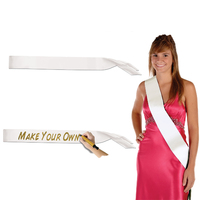 Plain White Satin Sash