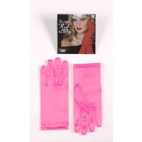 9" Satin Gloves - Pink