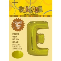 34" Letter E Gold Foil Balloon