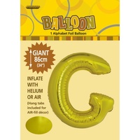 34" Letter G Gold Foil Balloon