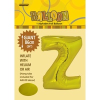 34" Letter Z Gold Foil Balloon