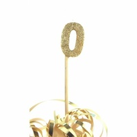 Gold Glitter Long Stick Candle #0 P1