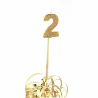 Gold Glitter Long Stick Candle #2 P1