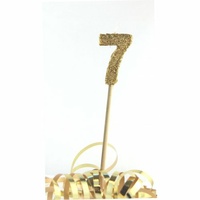 Gold Glitter Long Stick Candle #7 P1