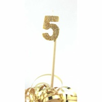 Gold Glitter Long Stick Candle #5 P1