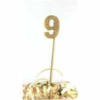 Gold Glitter Long Stick Candle #9 P1