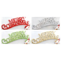 Glitter Merry Christmas Sign - Red or Silver